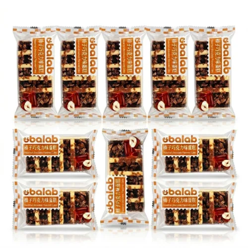 Thùng 28 Cái Bánh Bánh Bông Lan Phủ Hạt Phỉ Obalab Vị Socola 68g/Cái