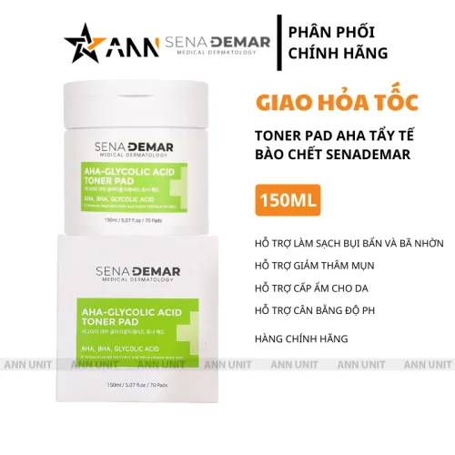 Đánh giá toner Pad Aha Tẩy Tế Bào Chết Sena Demar Chính Hãng 150ml