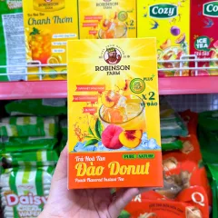 Bảng giá sỉ trà Hoà Tan Robinson Farm Vị Đào Donut 150g