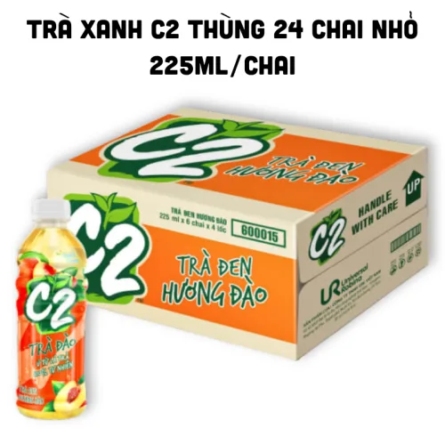 C2 Trà Xanh Hương Đào, Thùng 24 Chai 225ml
