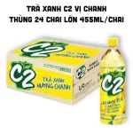 Thùng 24 chai trà xanh C2 hương chanh, dung tích 455 ml mỗi chai
