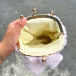Túi Thỏ Bông Hồng Gài Có Dây Đeo Dễ Thương - Túi Xách Lót Da Bên Trong Bền Đẹp