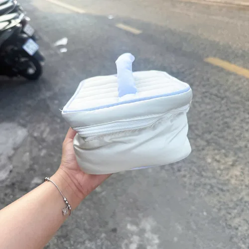 Túi Đựng Mỹ Phẩm Lashe Superfood Màu Trắng