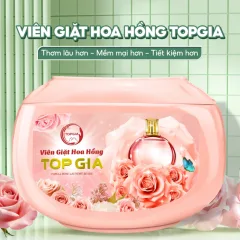 Sỉ viên Giặt Top Gia Hương Hoa Hồng - Hộp 40 Viên Giặt Quần Áo