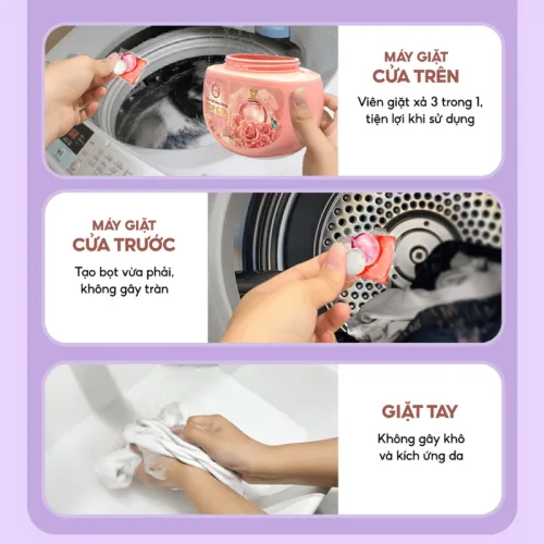 Viên giặt Top Gia Lavender hương hoa oải hương, hộp 40 viên