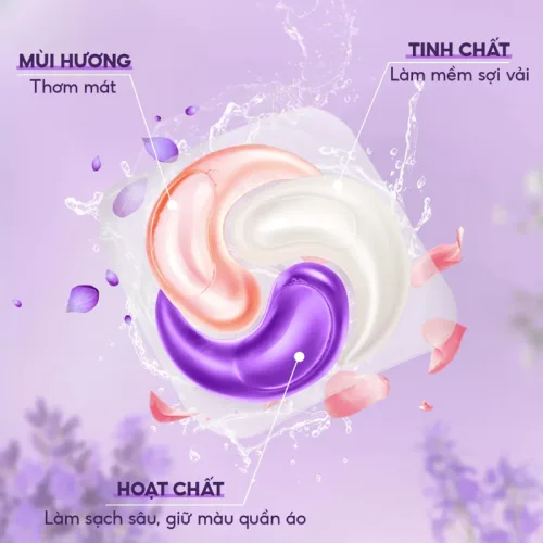 Viên giặt Top Gia Lavender hương hoa oải hương, hộp 40 viên