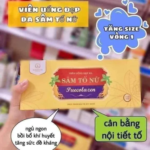 Viên uống Collagen Sâm Tố Nữ Kohinoor Puecolazen, hộp 45 viên