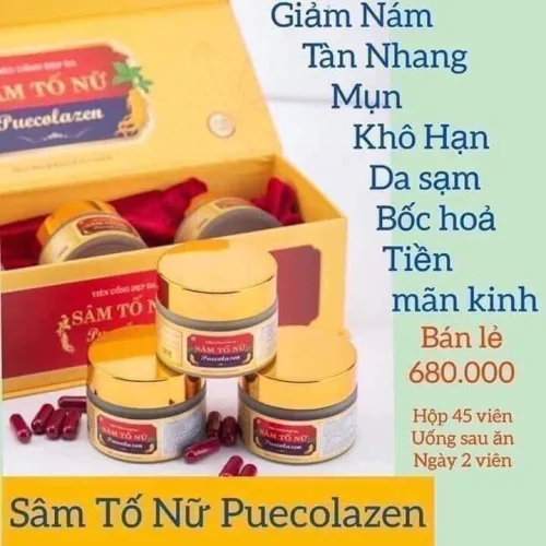 Viên uống Collagen Sâm Tố Nữ Kohinoor Puecolazen, hộp 45 viên