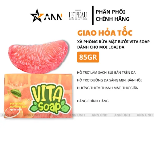 Xà Bông Rửa Mặt Trắng Da Bưởi Vita Soap 85g Le Peau