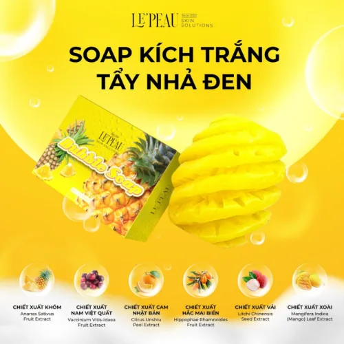 Xà Bông Tắm Trắng Body Khóm Bubble Soap 65g Le Peau