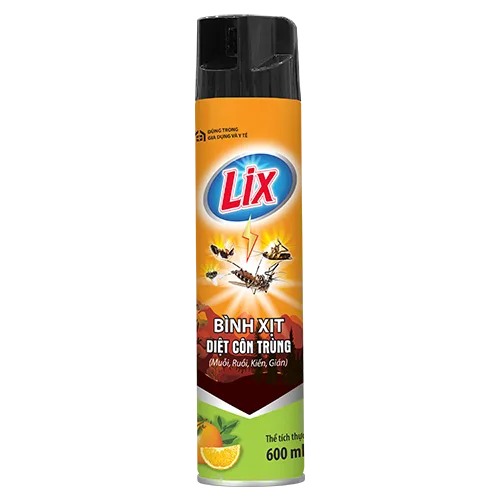 Xịt Côn Trùng LIX Hương Cam Chai Vàng 600ML (Tặng 1 rửa chén Lix)