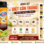 Xịt Côn Trùng LIX Hương Cam Chai Vàng 600ML (Tặng 1 rửa chén Lix)
