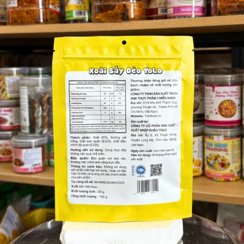Xoài Sấy Dẻo Thương Hiệu YOLO - Gói 100g