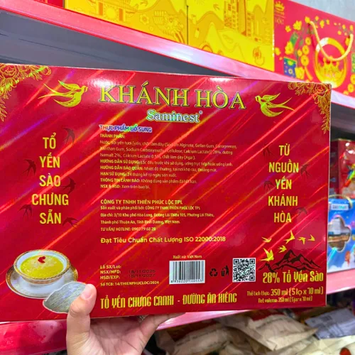 Saminest Yến Chưng Đường Phèn Khánh Hòa 28% Ăn Kiêng, 5 Hũ 70ml