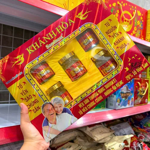 Saminest Yến Chưng Đường Phèn Khánh Hòa 28% Ăn Kiêng, 5 Hũ 70ml