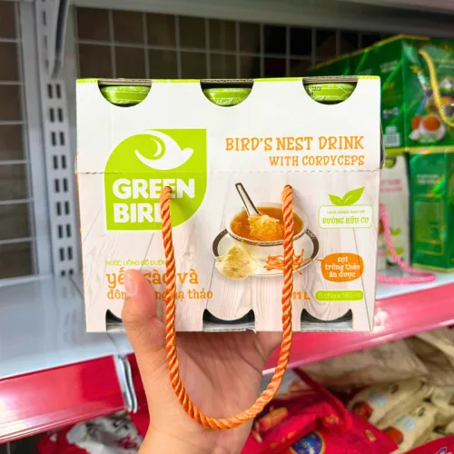 Lốc 6 chai Yến Sào Đông Trùng Hạ Thảo Green Bird 185ml