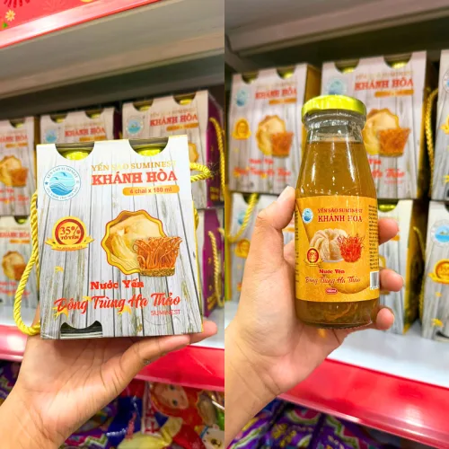 Khám phá Yến Sào Suminest Khánh Hòa Đông Trùng Hạ Thảo 35% Lốc 4 Chai 180ml thuộc nhóm Nước ngọt, nước ép, nước suối, nước yến