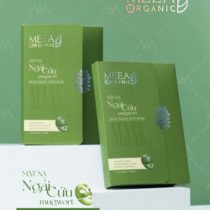 Mặt Nạ Thạch Collagen Meea Organic Màu Xanh Ngãi Cứu Mugwort Mask Hộp 5 Miếng chính hãng