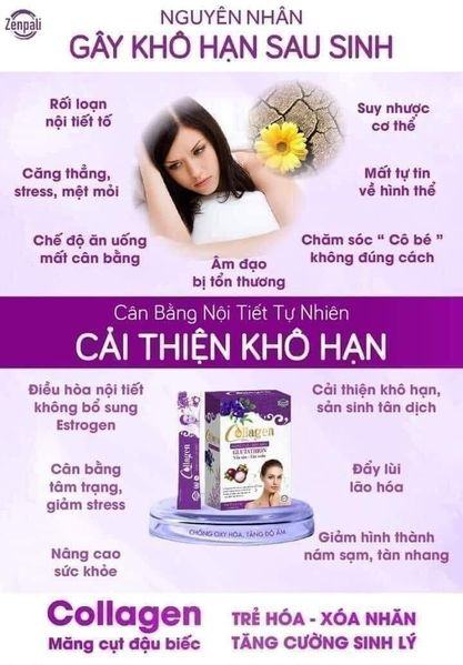 Collagen Măng Cụt Đậu Biếc Zenpali  Cốm Uống Đẹp Da