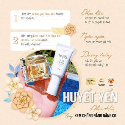 Kem Huyết Yến đặc trị nám, dưỡng trắng của KBONE TOP BEAU