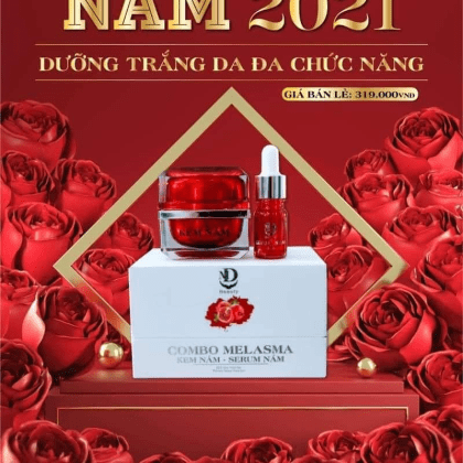 Combo Lựu Đỏ Kem Nám Melasma Và Serum Giảm Nám MD Beauty chính hãng