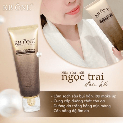 Sữa Rửa Mặt Ngọc Trai Đàn Hồi KB One chính hãng