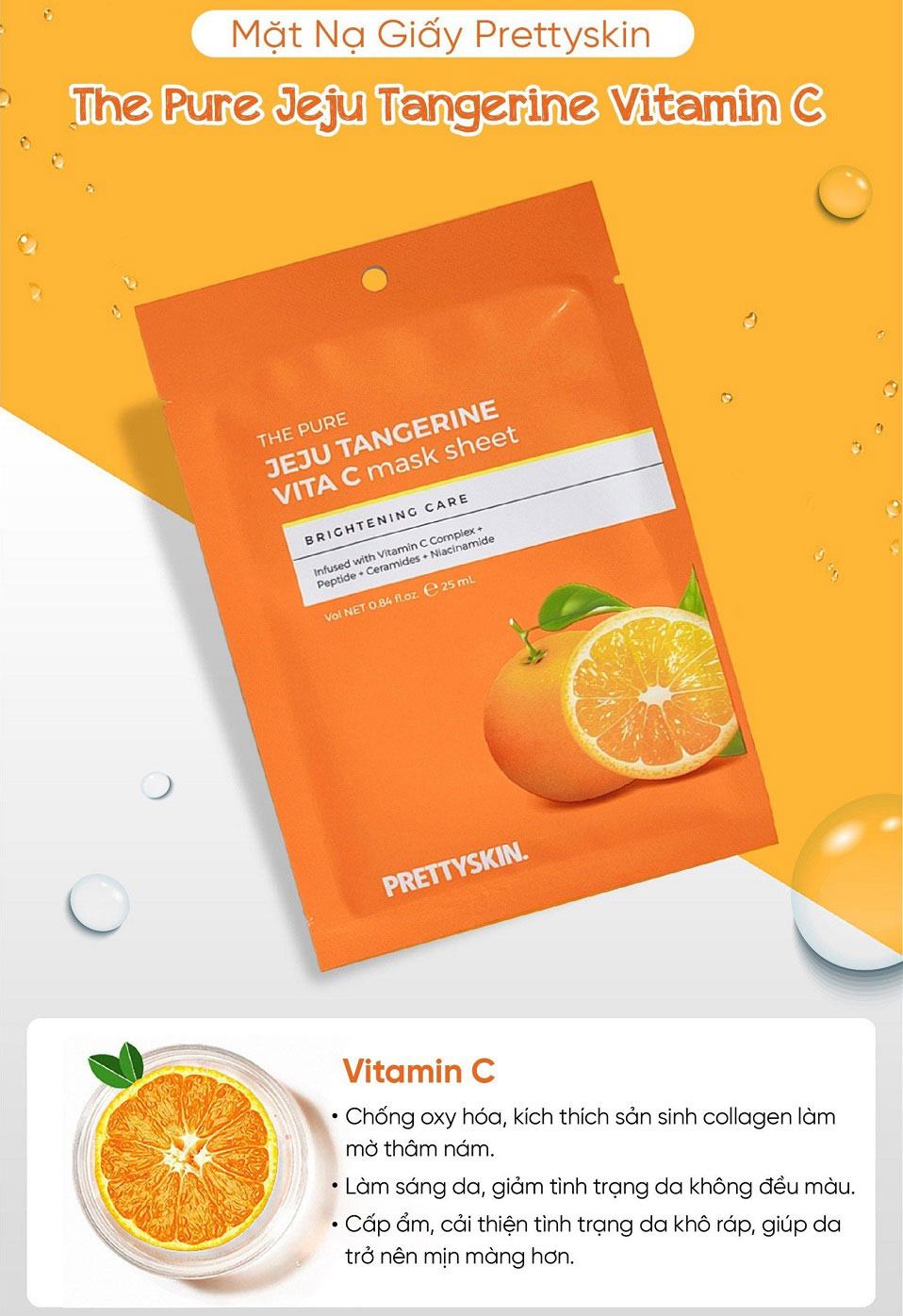 Mặt Nạ Vitamin C Prettyskin Jeju Tangerine