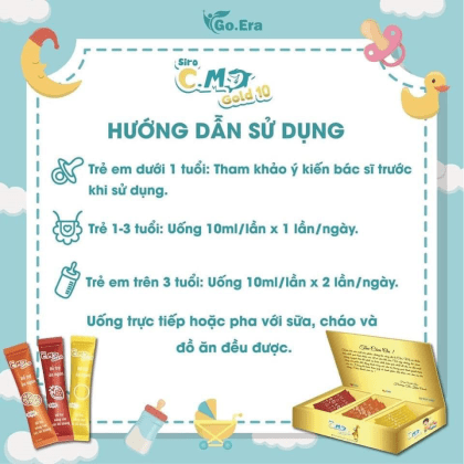 Siro C.M Gold 10 phiên bản cải tiến từ siro cá mập gold x2 là một sản phẩm vàng trong làng trị biếng ăn