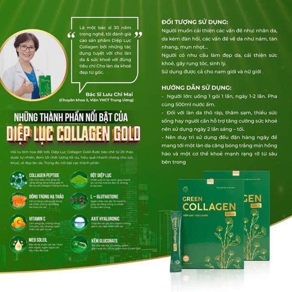 Diệp Lục Collagen chất lượng vàng cho làn da khoẻ đẹp từ gốc