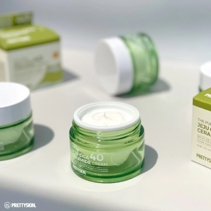 Kem dưỡng rau má Pretty Skin The Pure Jeju Cica 40 Ceramide Cream chứa chiết xuất 40% rau má