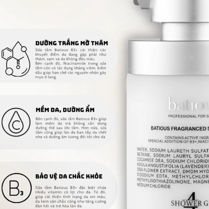 Sữa Tắm Trắng Da Batious Hương Nước Hoa 500ml