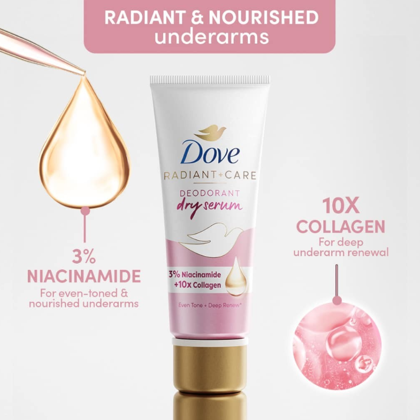 Serum Dưỡng Sáng Ngăn Mùi Cao Cấp Dove Dành Cho Nữ Với 3% Niacinamide Và 10x Collagen Giúp Da Sáng Mịn Đều Màu 40ml