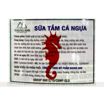 Sữa tắm cá ngựa  Algemarin Perfume Shower chai vuông