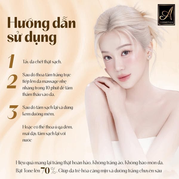 Hướng dẫn cách sử dụng Tắm trắng Mềm Nước Hoa A Cosmetics 2024