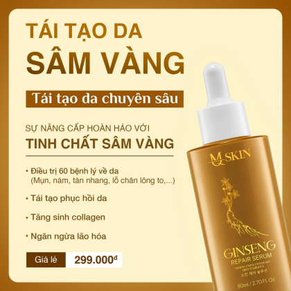 Combo tái tạo da sâm vàng MQ Skin