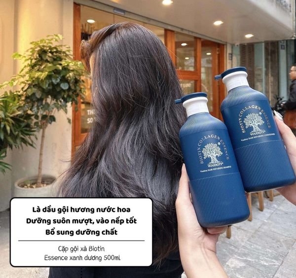 Dầu Gội Biotin Màu Xanh Phục Hồi Siêu Cấp Voudioty 500ml