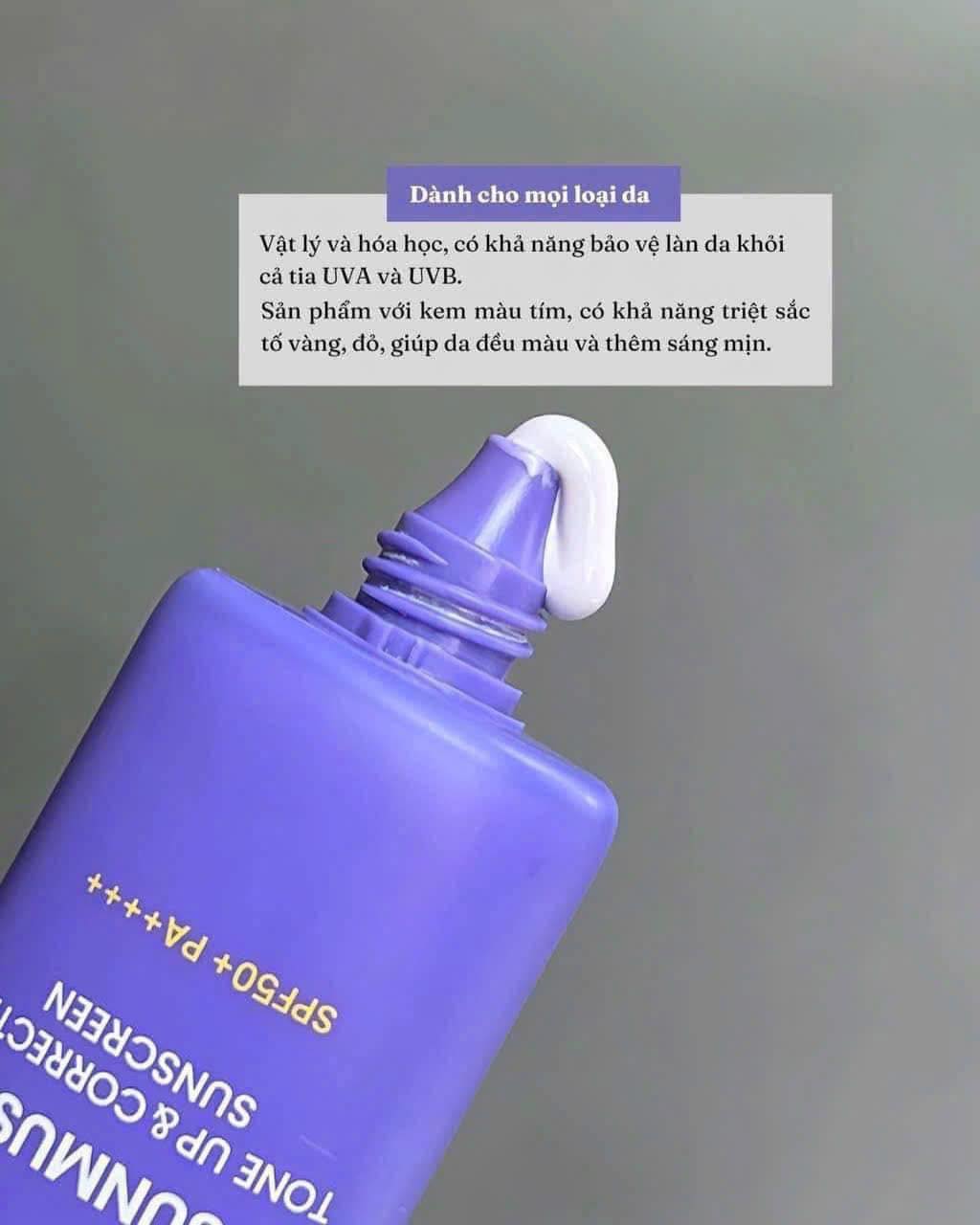 Kem Chống Nắng  Tím Nâng Tone Da Beplain Sunmuse Tone Up & Correcting Sunscreen SPF50+ PA++++ 50ml