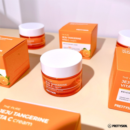 Kem Dưỡng Phục Hồi Trắng Da Pretty Skin The Pure Jeju Tangerine Vita C Cream có tác dụng