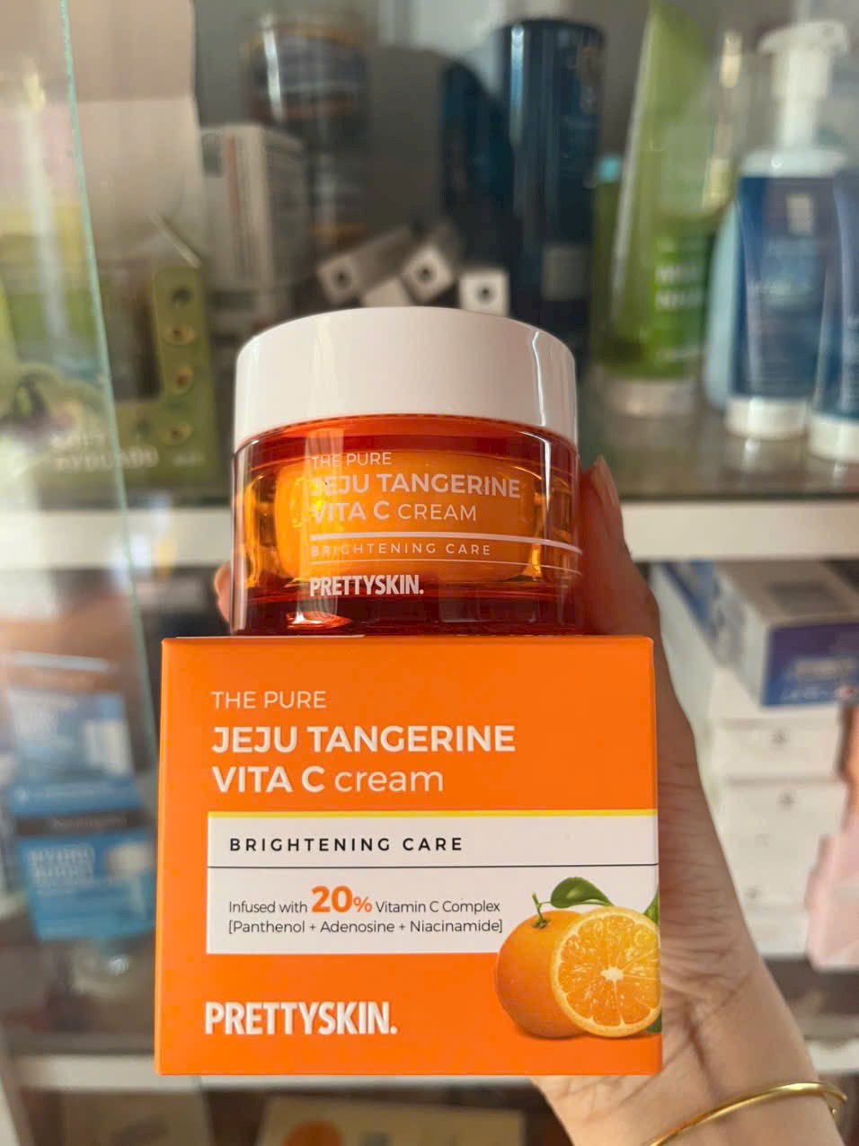 Kem Dưỡng Phục Hồi Trắng Da Pretty Skin The Pure Jeju Tangerine Vita C Cream có tác dụng