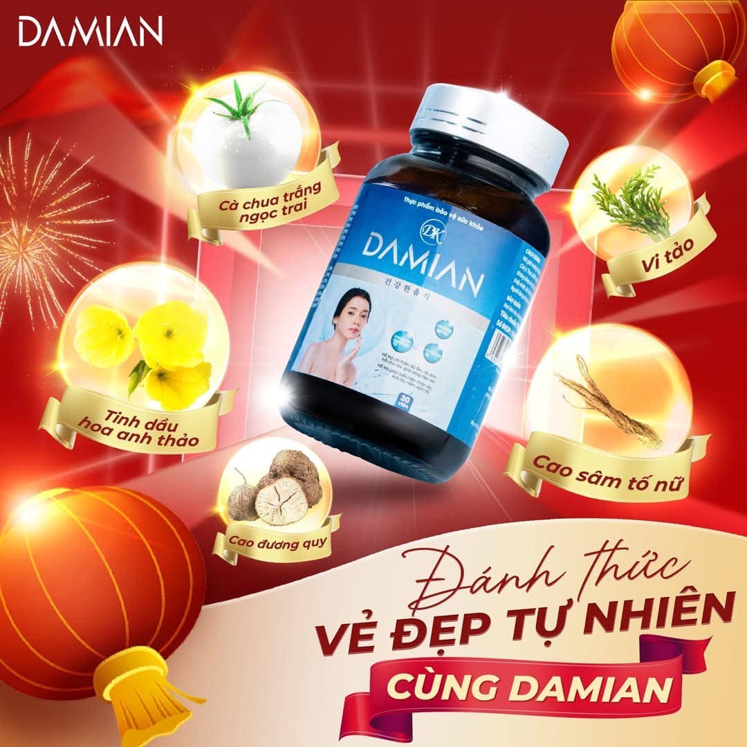 Thành phần Viên uống trắng da Damian
