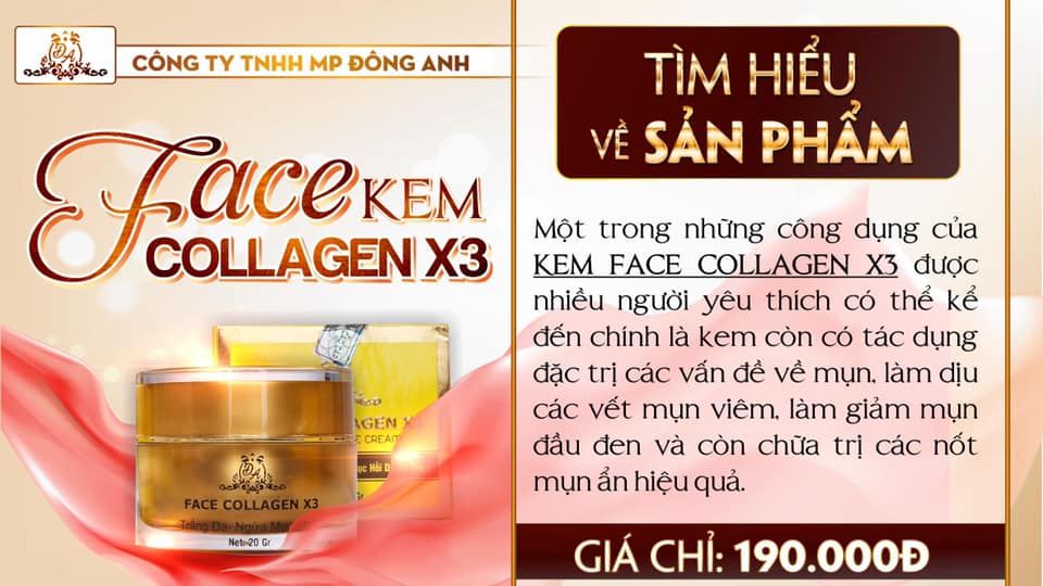 Thông tin về kem FACE COLLAGEN X3 bên em nha
