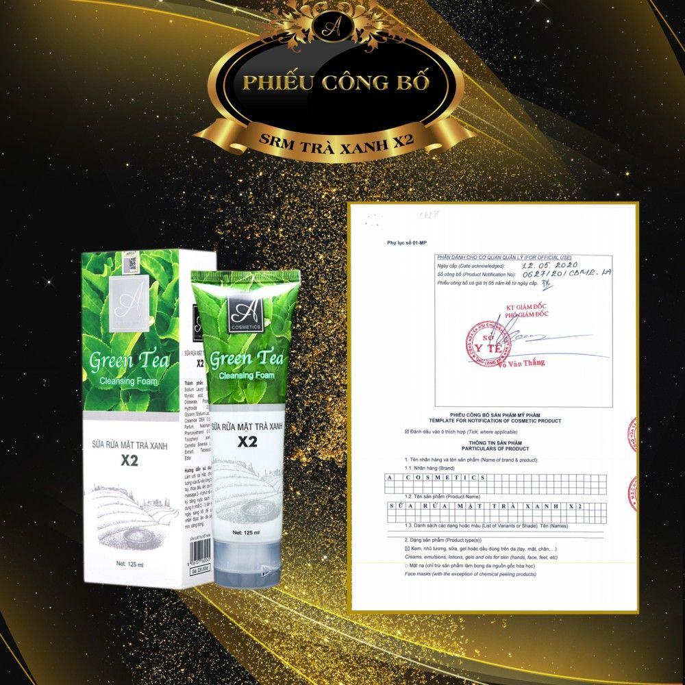Sữa rửa mặt trà xanh X2 - Tẩy sạch bủi bẩn da mặt