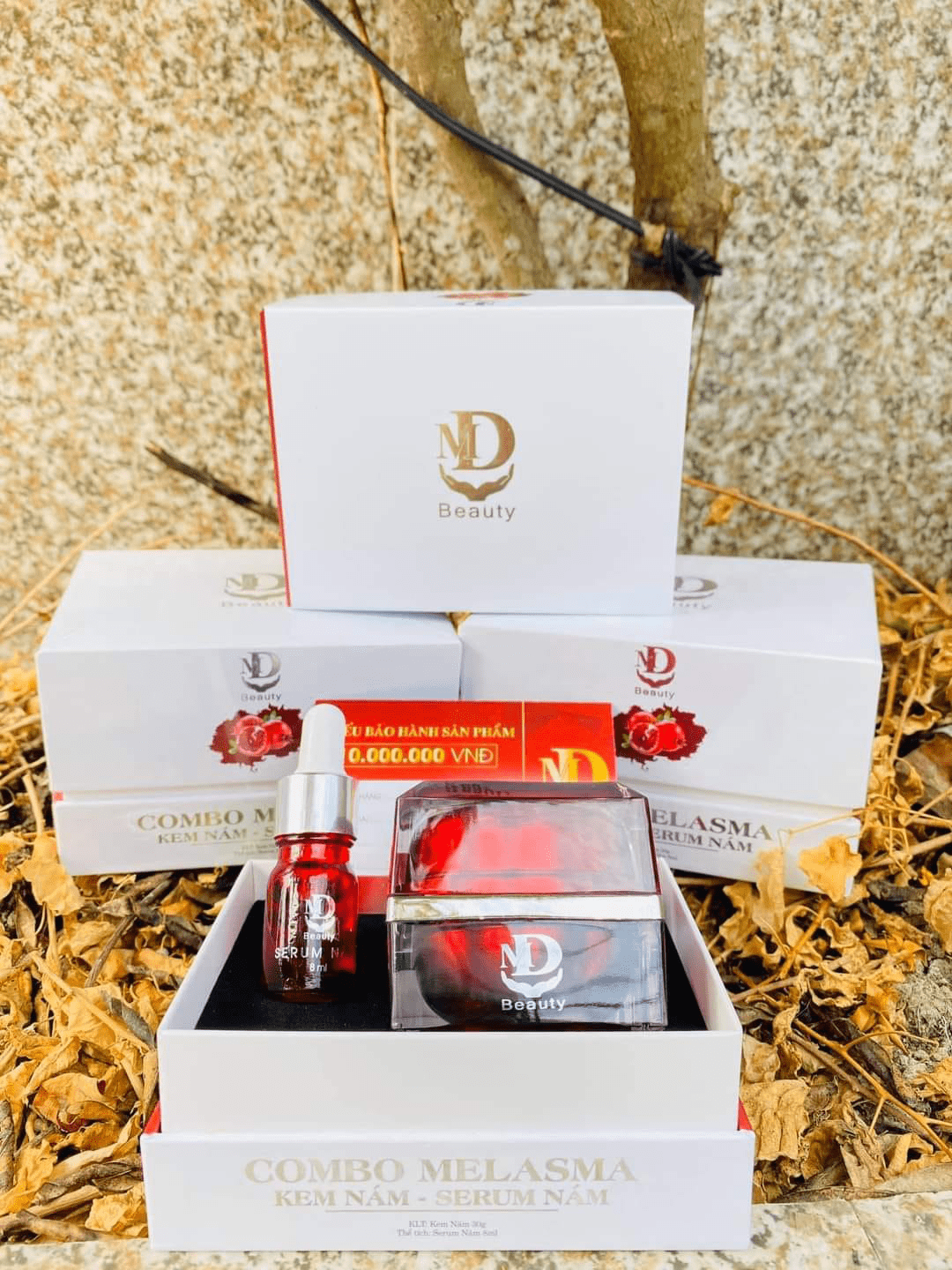 Combo Melasma kem nám và serum trị nám MD Beauty chính hãng
