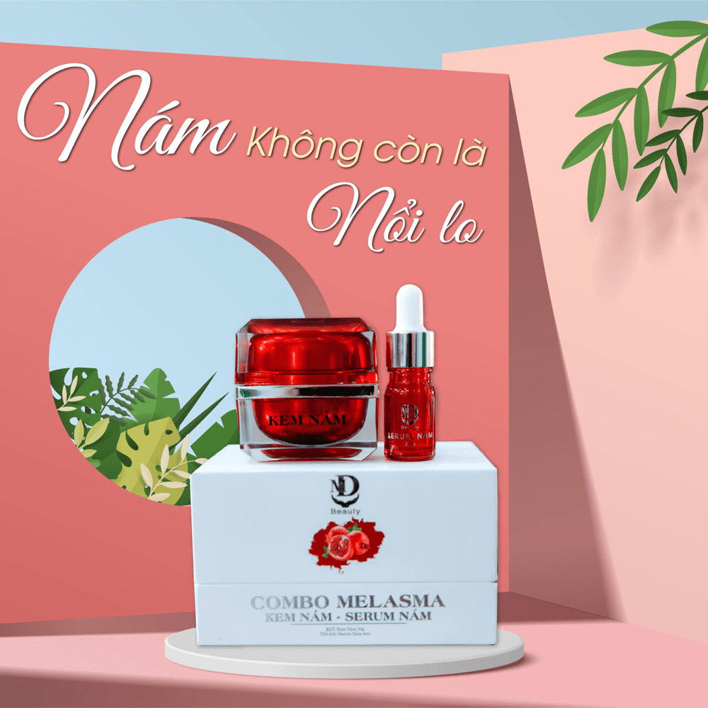 Combo Melasma kem nám và serum trị nám MD Beauty chính hãng