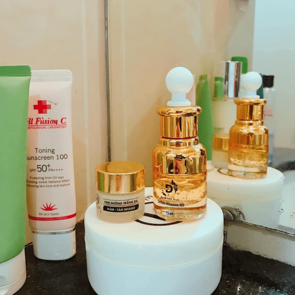 Combo Serum HD kết hợp kem Face Mây