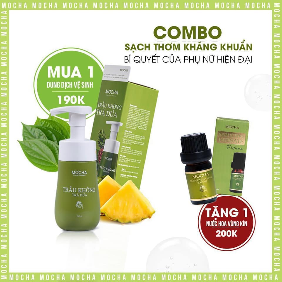 Dung dich vệ sinh trầu không trà dứa Mocha chính hãng