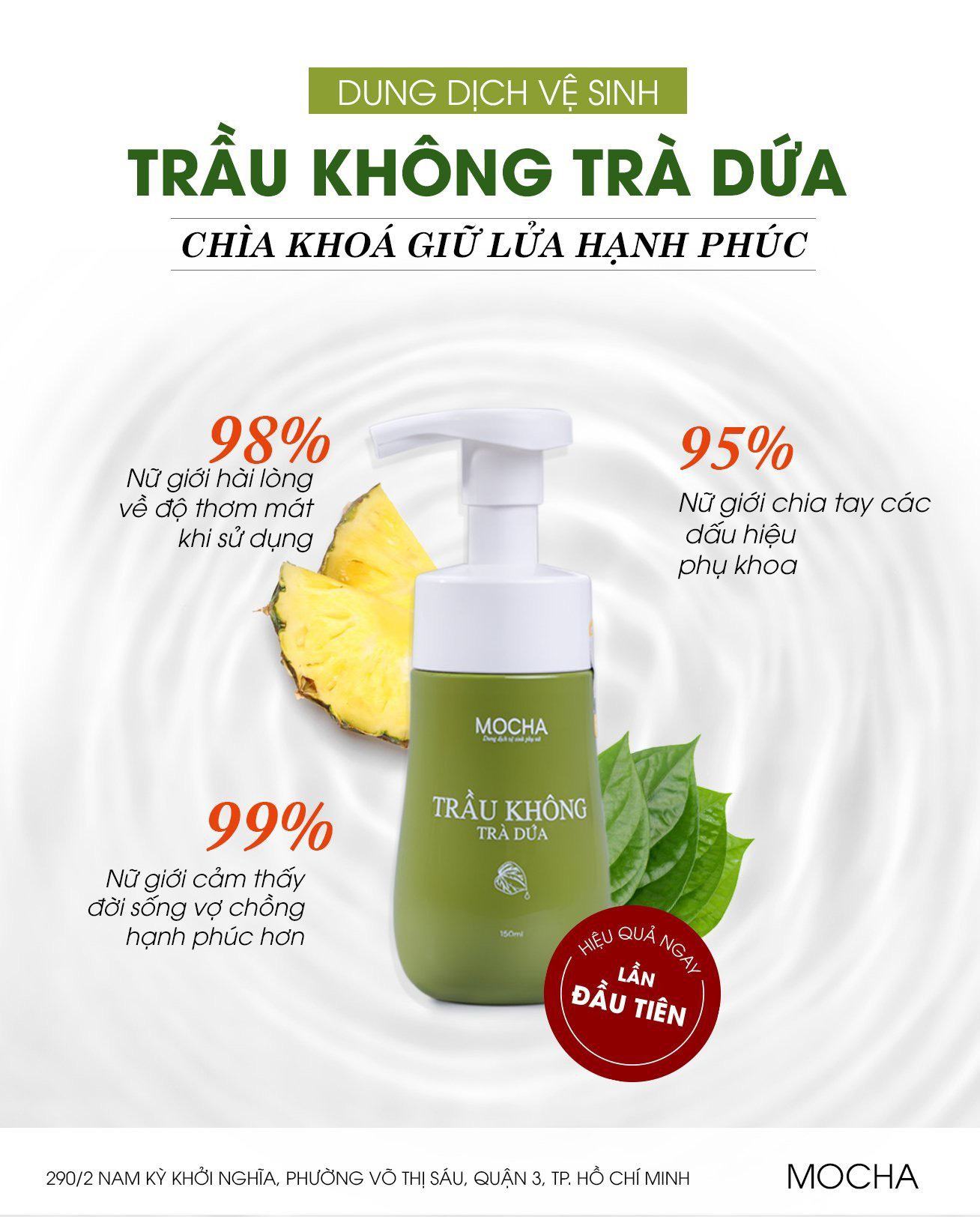 Dung dich vệ sinh trầu không trà dứa Mocha chính hãng