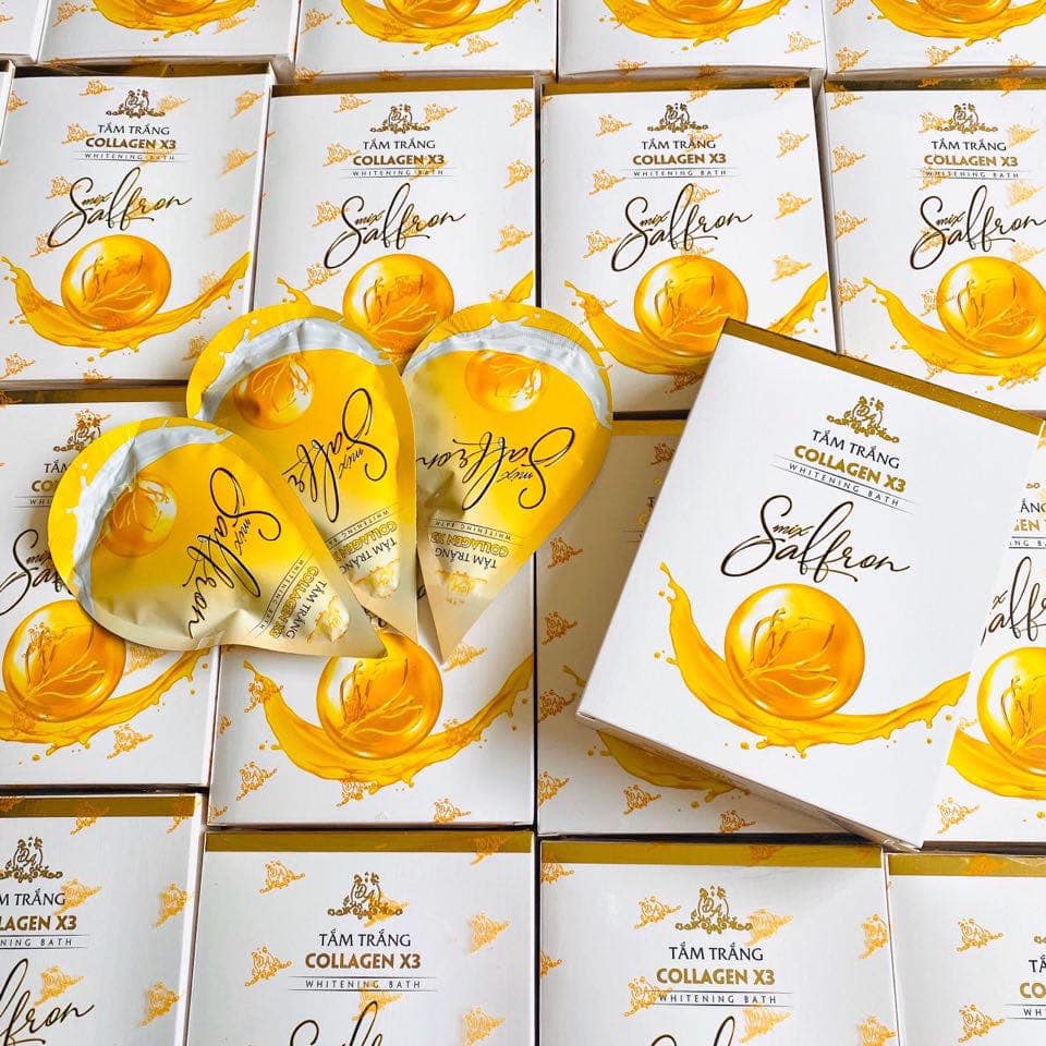 Tắm trắng Saffron Collagen X3 Luxury - chỉ 10 - 15 phút ủ da trắng hồng tự nhiên