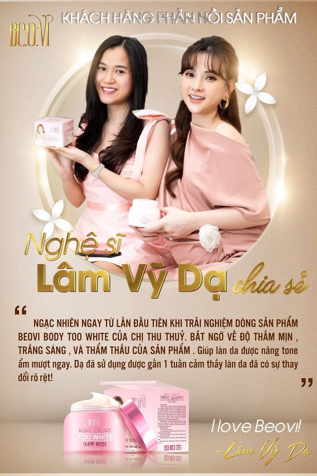 Kem body Beovi nhà Thu Thuỷ không chỉ giúp bạn trắng hơn  mà còn giúp bạn tự tin và toả sáng hơn