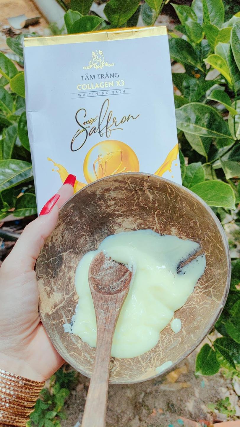 Tắm trắng Saffron collagen x3 bật tone ngay lần đầu tiên
